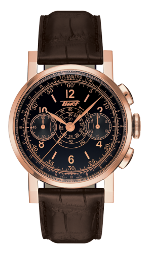 Tissot Heritage Chronograph Pink Gold / Black / Strap